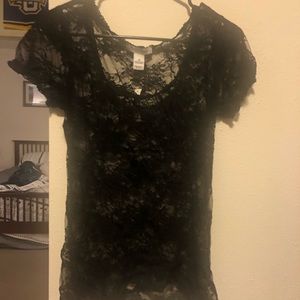 White House Black Market Black Lace Top